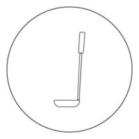 L'icône de louche à soupe de couleur noire en cercle ou rond vecteur