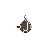 création de logo icône lettre sur le thème de la tasse de café chaud vecteur