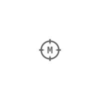 cercle moderne tourné minimaliste m logo lettre design créatif vecteur