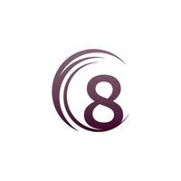vague cercle numéro 8 logo icône design vecteur