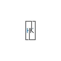 concept de conception de lettre de logo hk vecteur