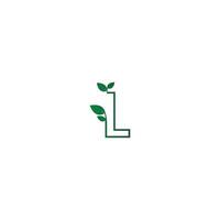 police de feuilles, concept de conception de lettre vecteur