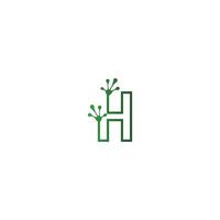 lettre h logo design concept d'empreintes de grenouille vecteur