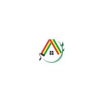 entreprise de logo de maison de peinture vecteur