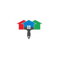 logo de peinture de maison vecteur
