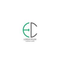 cercle ec logo lettre design vecteur