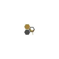 logo en nid d'abeille, concept de conception d'icône de logo de miel de feuille