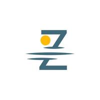 logo icône lettre z avec design d'icône coucher de soleil vecteur