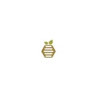 logo de miel, feuilles, concept de conception d'icône de logo de miel de feuille