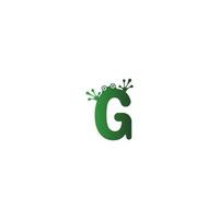 lettre g logo design concept d'empreintes de grenouille vecteur