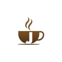 tasse à café icône design lettre j logo vecteur
