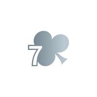 logo numéro 7 combiné avec le vecteur de conception d'icône de shamrock