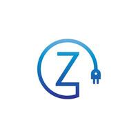 câble d'alimentation formant le logo de la lettre z vecteur