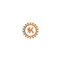 éclair lettre k logotype dégradé de couleur vecteur