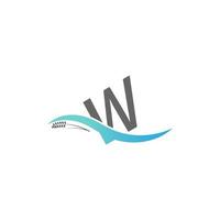 icône logo lettre w tomber dans l'eau vecteur