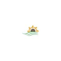 concept d'icône logo fleur de soleil vecteur