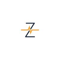 logo d'icône de lettre z combiné avec un design d'icône d'impulsion vecteur