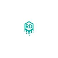 lettre rd logotype dans le concept de design de couleur verte vecteur