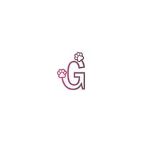 lettre g logo design concept d'empreintes de chien vecteur