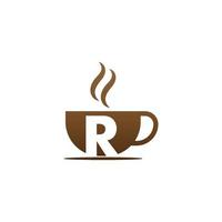 tasse à café icône design lettre r logo vecteur