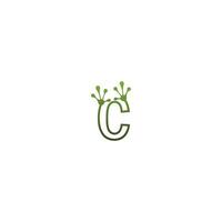 lettre c logo design grenouille empreintes concept icône vecteur