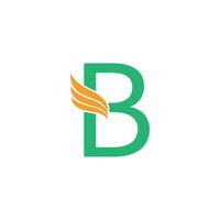 lettre b logo avec concept de design d'icône d'aile vecteur