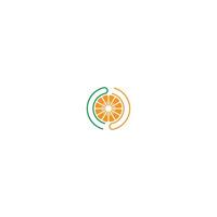 logo d'icône de fruits orange vecteur