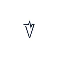 logo d'icône lettre v combiné à un design d'icône d'impulsion vecteur
