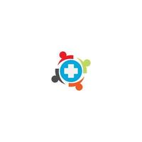 soins communautaires, soins hospitaliers, icône du logo de soins cliniques vecteur