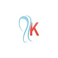 logo d'icône de lettre k combiné avec la conception d'icône de hijab vecteur