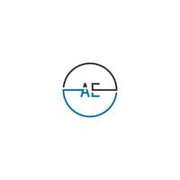 concept de conception de lettre logo ae vecteur