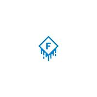 logotype de la lettre f dans le concept de design de couleur bleue vecteur