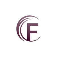 vague cercle lettre f logo icône création vecteur