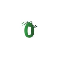 lettre o création de logo concept d'empreintes de grenouille vecteur
