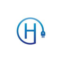 câble d'alimentation formant le logo de la lettre h vecteur