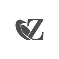 création de logo icône combinaison lettre z et corbeau vecteur