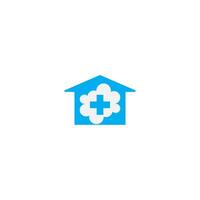 icône du logo du concept de soins à domicile cloud vecteur