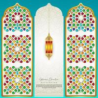 conception élégante de la porte de la mosquée. fond créatif islamique vecteur
