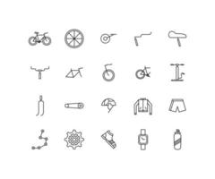 ensembles d'icône de style de ligne de vélo vecteur