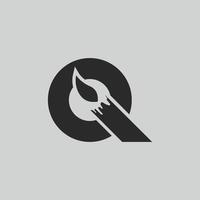 lettre initiale logo q bougie logo design vecteur icône modèle