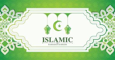 style de mandala de fond arabe ramadan kareem vert vecteur