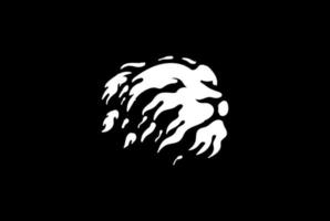 peinture feu tête de lion tribal visage logo design vecteur