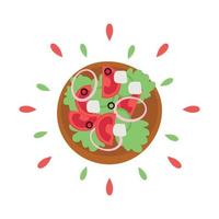 icône abstraite salade juteuse avec des touches isolées sur fond blanc - vecteur