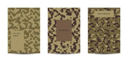 cahier à couverture abstraite camouflage militaire et armée