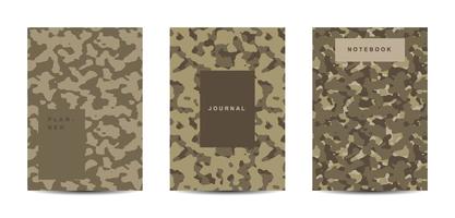 cahier à couverture abstraite camouflage militaire et armée