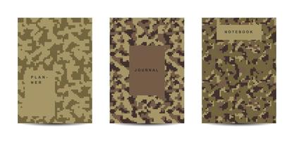 cahier à couverture abstraite camouflage militaire et armée vecteur