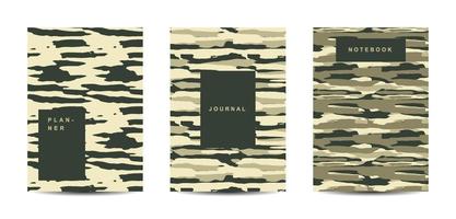 cahier à couverture abstraite camouflage militaire et armée vecteur