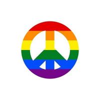 symbole de paix lgbt pour les relations gay, lesbiennes, bisexuelles, transgenres, asexuées, intersexuelles et queer, les droits à l'amour ou à la sexualité. vecteur