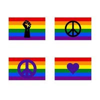 drapeau lgbt pour les relations homosexuelles, lesbiennes, bisexuelles, transgenres, asexuées, intersexuelles et homosexuelles, les droits à l'amour ou à la sexualité. vecteur