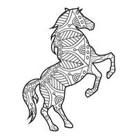 coloriage cheval mandala vecteur